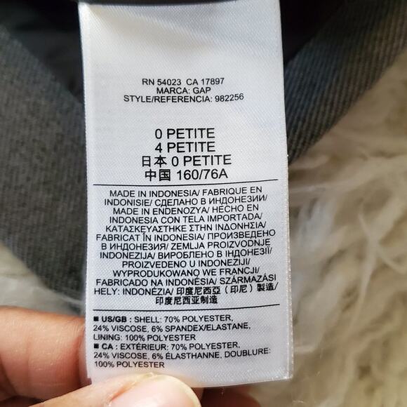 GAP Women's The Academy Blazer Gray Size 0 Petite - Picture 8 of 9